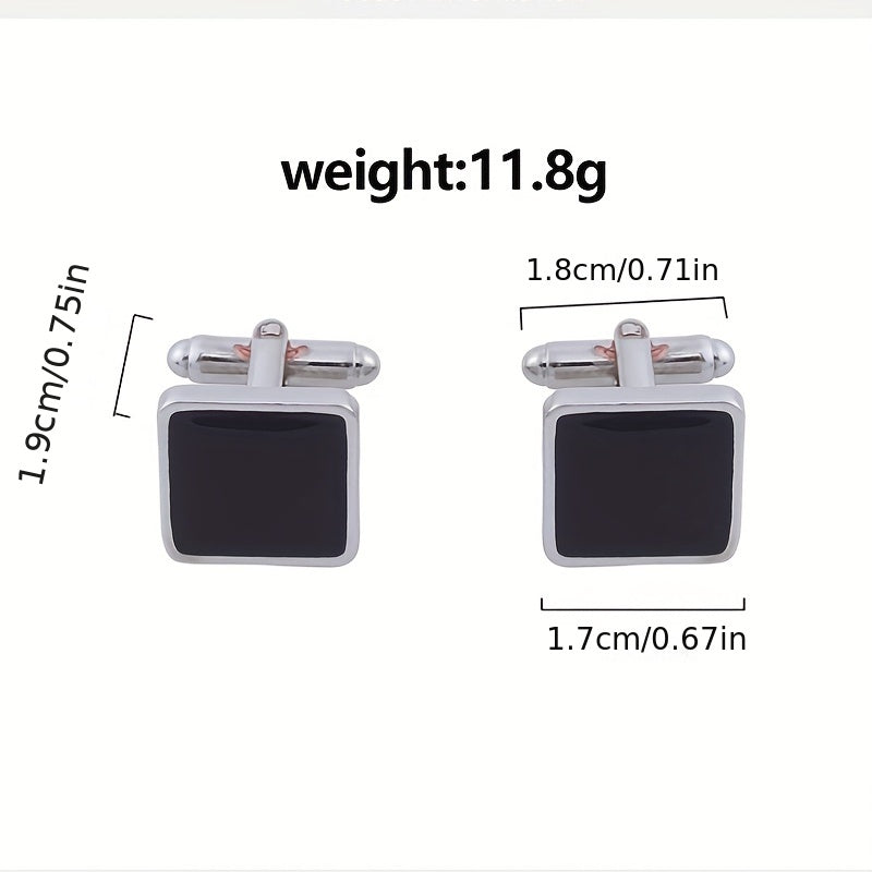Geometric Square Cufflinks for Men