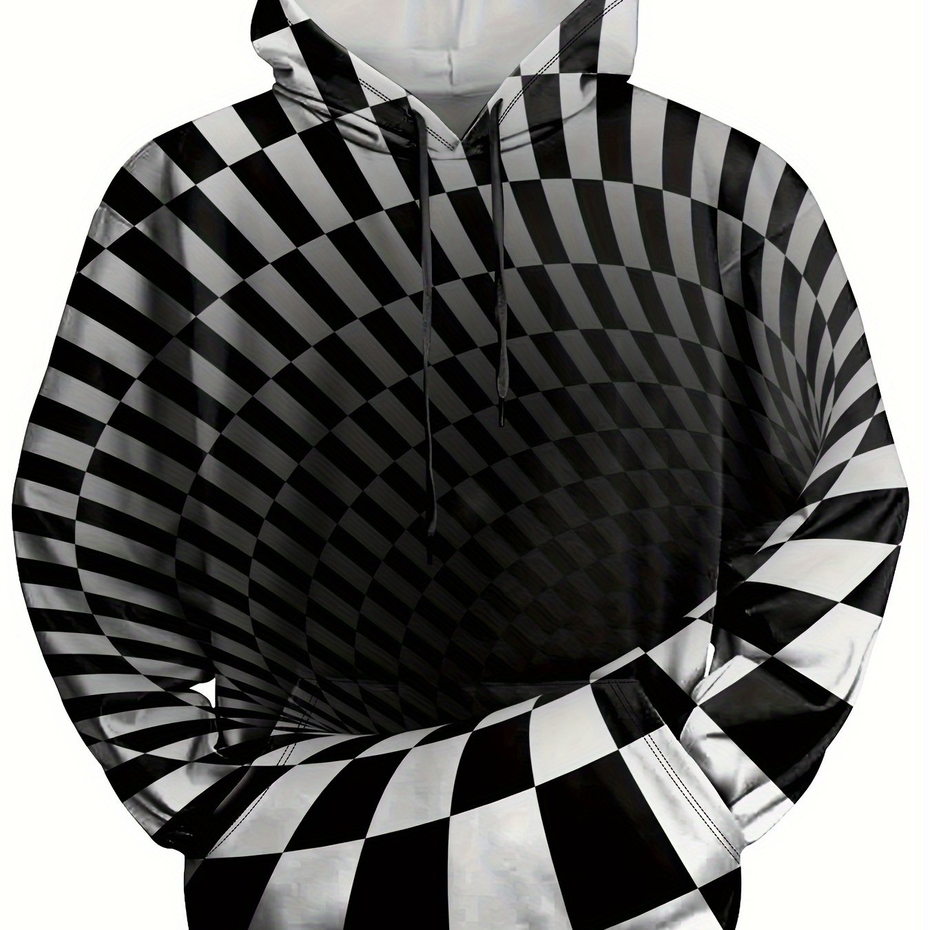 Geometric Swirl 3D Print Men's Hoodie Graphic Pullover for Autumn Winter