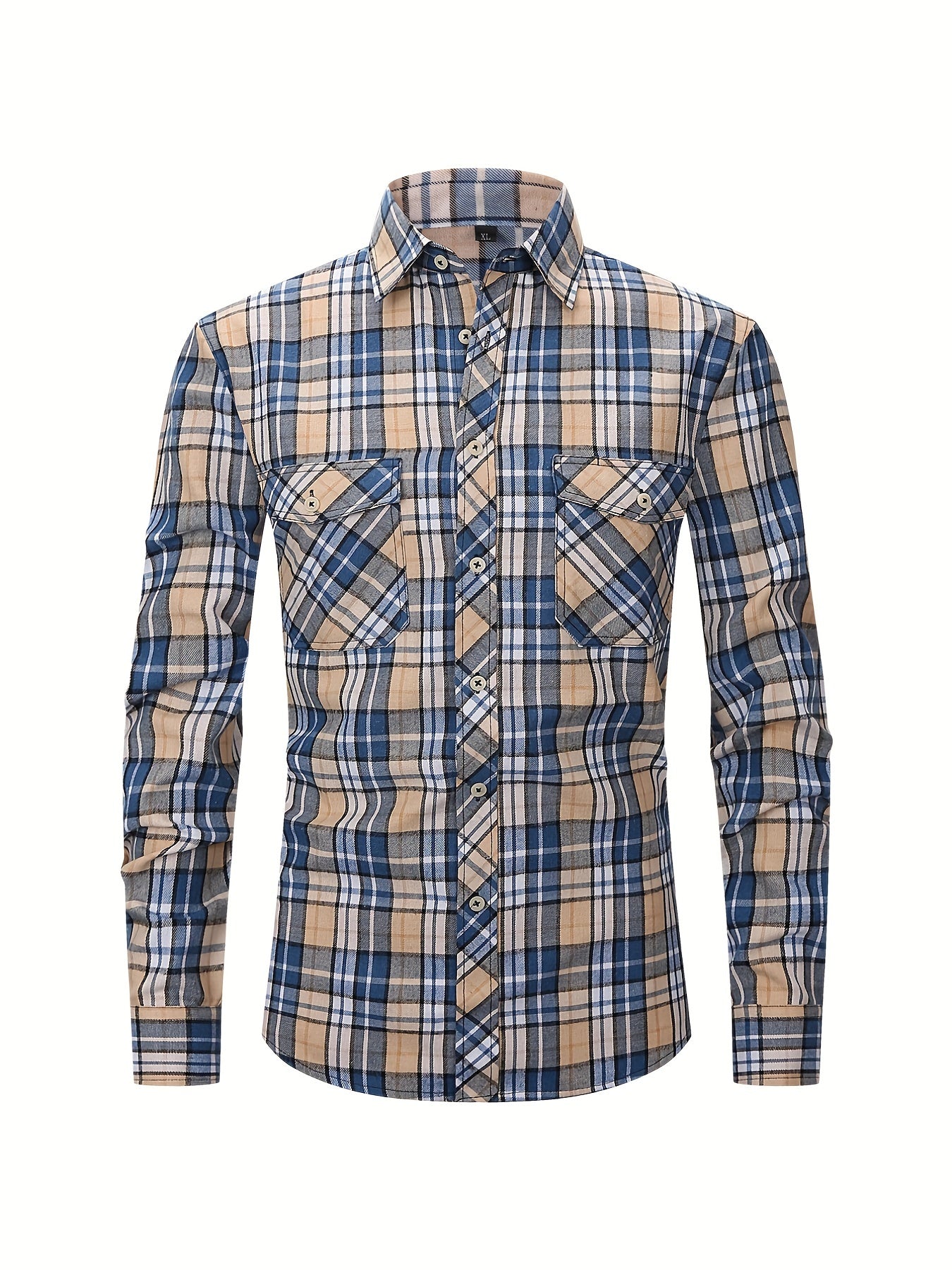Men's Plaid Button Up Shirt Long Sleeve