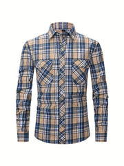 Men's Plaid Button Up Shirt Long Sleeve