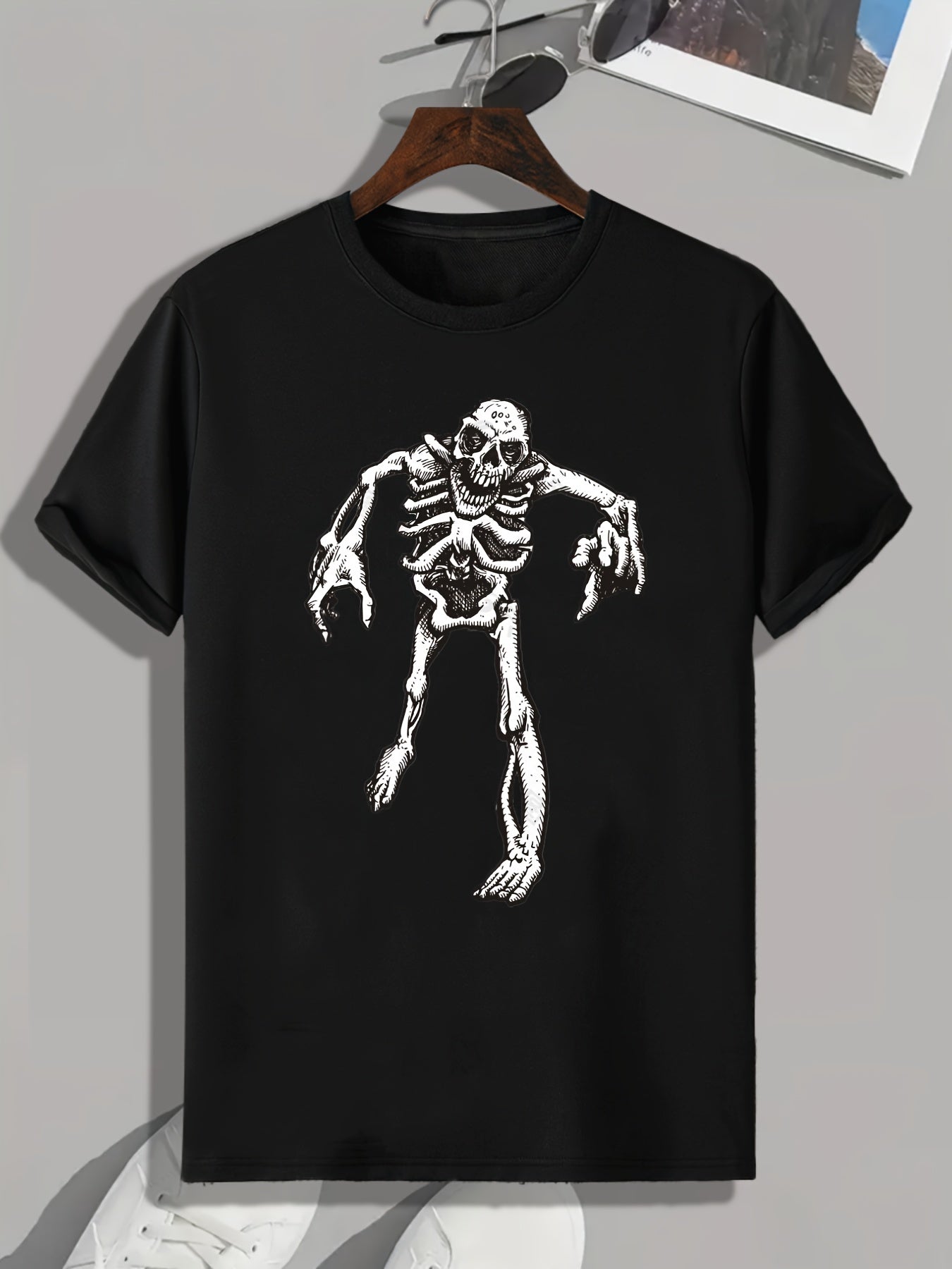 Skeleton Zombie Print Men's Graphic T-shirt for Summer