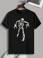 Skeleton Zombie Print Men's Graphic T-shirt for Summer