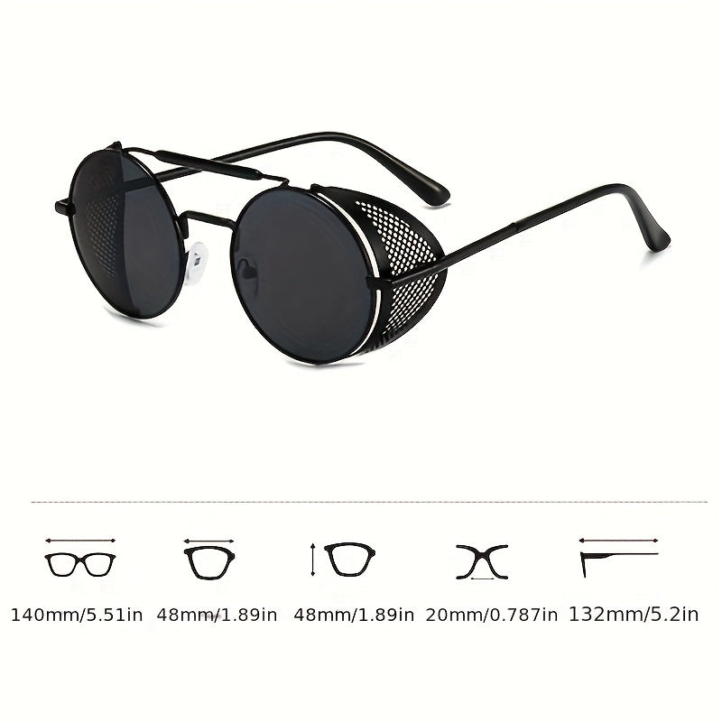 Retro Metal Steampunk Sunglasses UV Protection