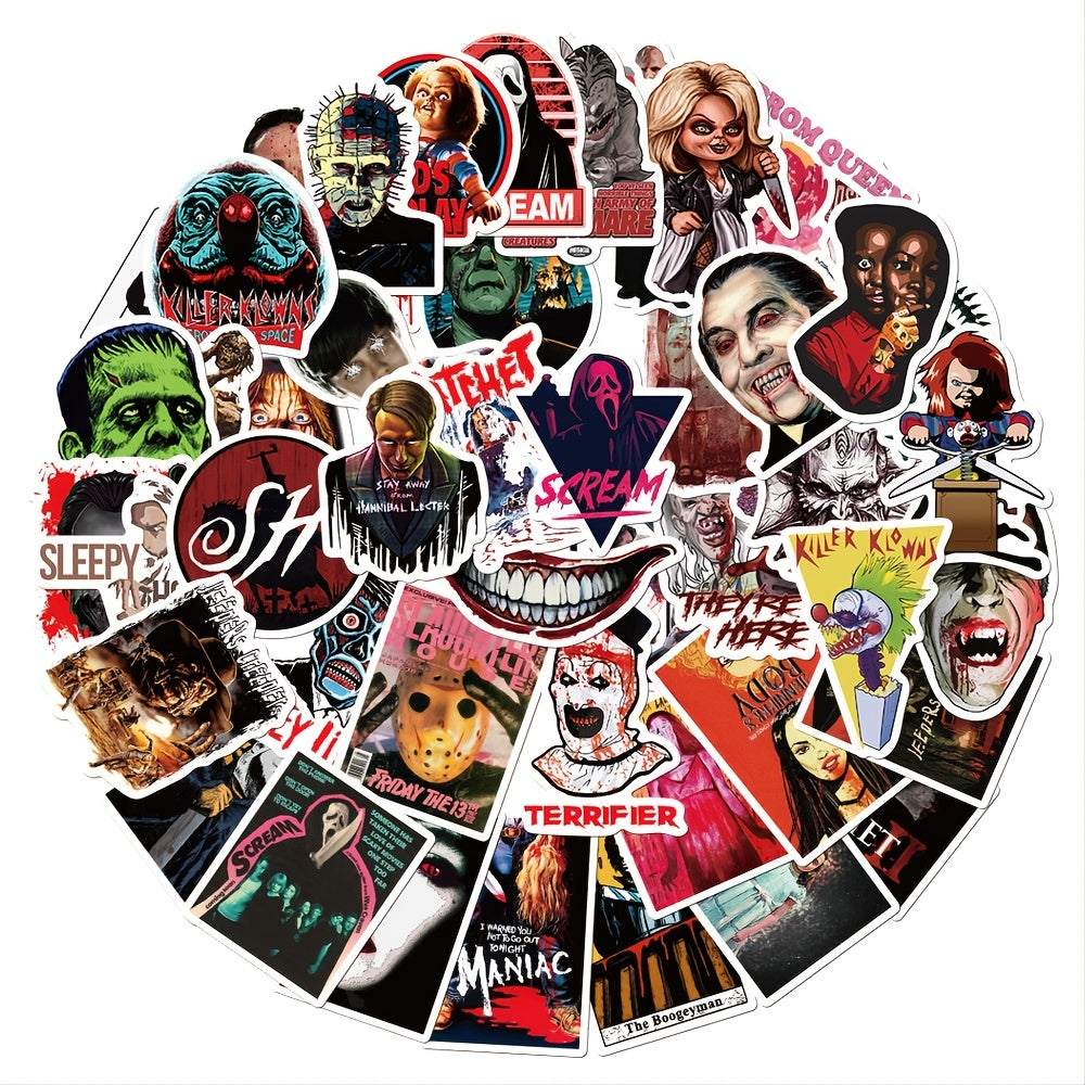 50pcs Horror Movie Combo Series Waterproof Sticker Diy Toy