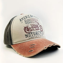 American Pride Motocycle Tricolor Denim Cap