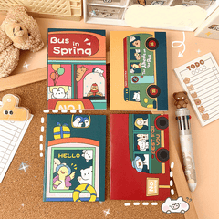 4pcs Cartoon Girl Heart Mini Notebook Student Gift Office Supplies