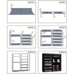 KYHK Shoe Storage Rack with Dustproof Cover, Removable Shelf - Bedroom Closet