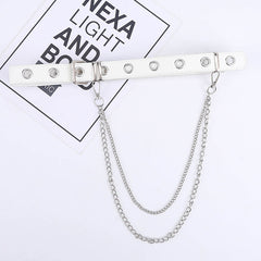 Punk Style Leather Belt Unisex Personality Hip Hop Chain Young Student Belt