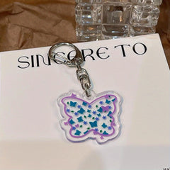 Acrylic Keychain For Girls Double Sided Transparent Student Bag Accessories