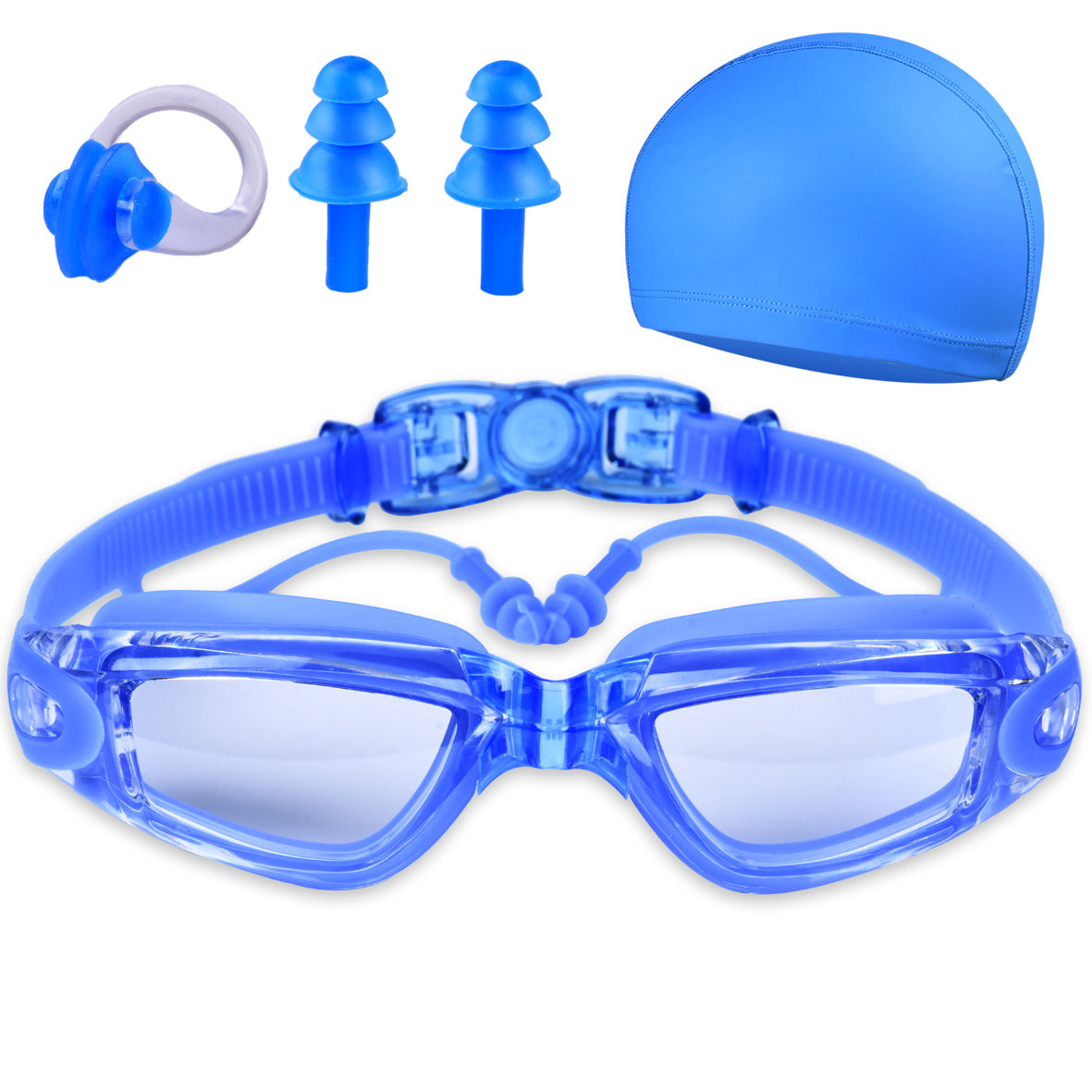 Transparent Swim Goggles Set Adult Men Women Youth