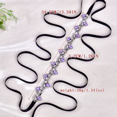 Purple Rhinestone Belt with Wave for Weddings and Events