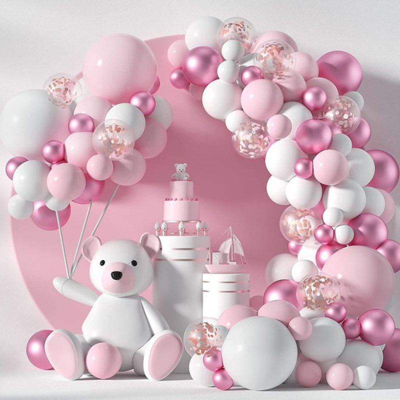 117pcs Pastel Pink Balloons Arch Garland Kit for Girl Shower Party Decorations