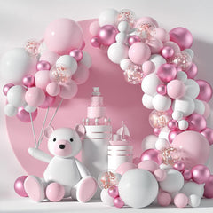 117pcs Pastel Pink Balloons Arch Garland Kit for Girl Shower Party Decorations