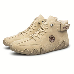 Men's PU Leather Lace-up Sneakers Short Boots