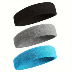 3pcs Sports Sweatband Unisex Fitness Headband for Sports Tennis & Gym