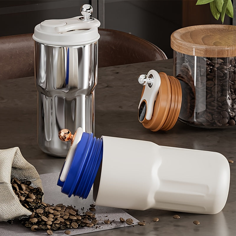 Insulated Stainless Steel Vacuum Cup with Temp Display for Hot & Cold Drinks