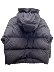 Women's Solid Puffer Jacket w/ Hood for Winter Sports
