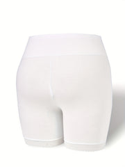Lace Trim High Waist Safety Shorts