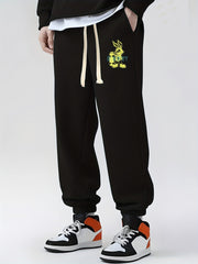 Rabbit Print Drawstring Sweatpants Casual Joggers for Men
