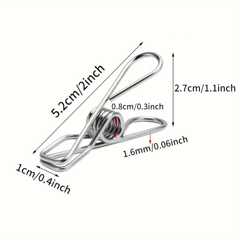 Stainless Steel Long Tail Clip With Hooks for Hanging Clothes Towel Gloves Sock