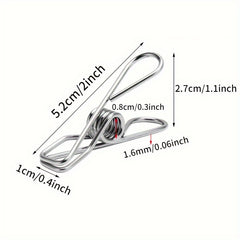 Stainless Steel Long Tail Clip With Hooks for Hanging Clothes Towel Gloves Sock