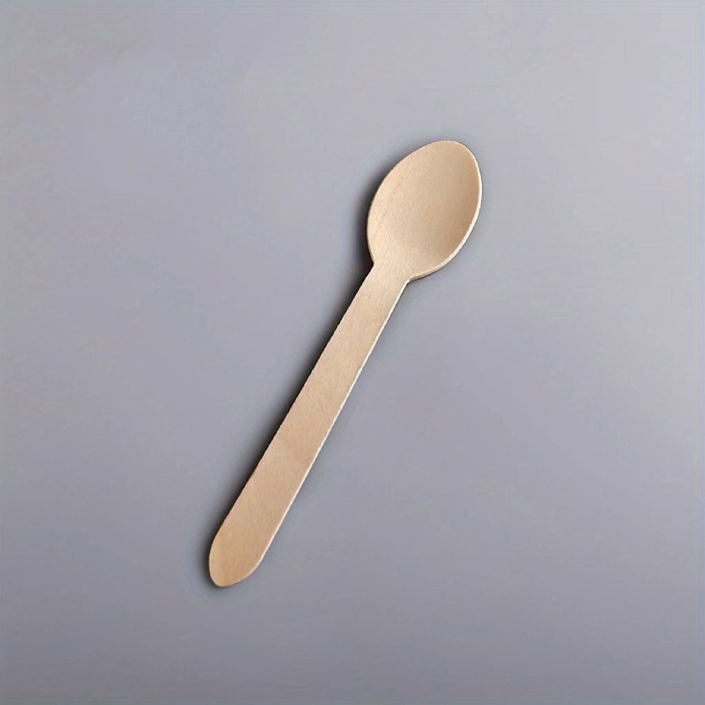100pcs Disposable Wooden Cutlery Spoons Knives Forks Pack