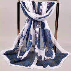 Boho Paisley Print Chiffon Scarf Vintage Gauze Shawl Women