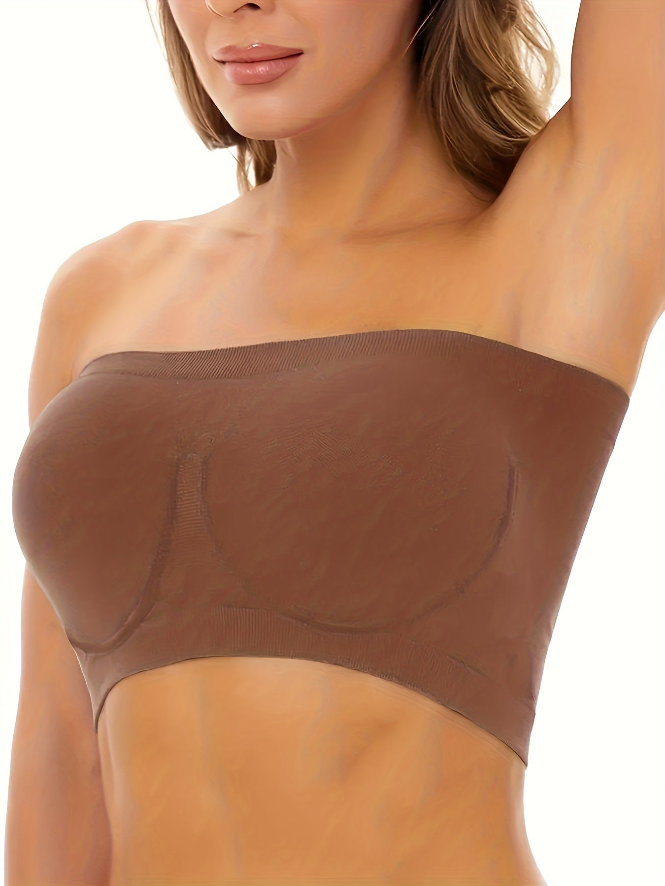 4pcs Seamless Bandeau Bras, Soft Stretch Everyday Bra Women's Lingerie