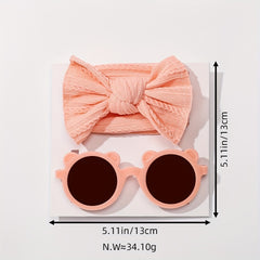 2pcs Set Newborn Baby Headband and Sunglasses Hair Accessories