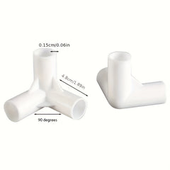 2pcs Plastic Right Angle Tee Joint 16MM - 90 Degree Plastic Tent Accessory