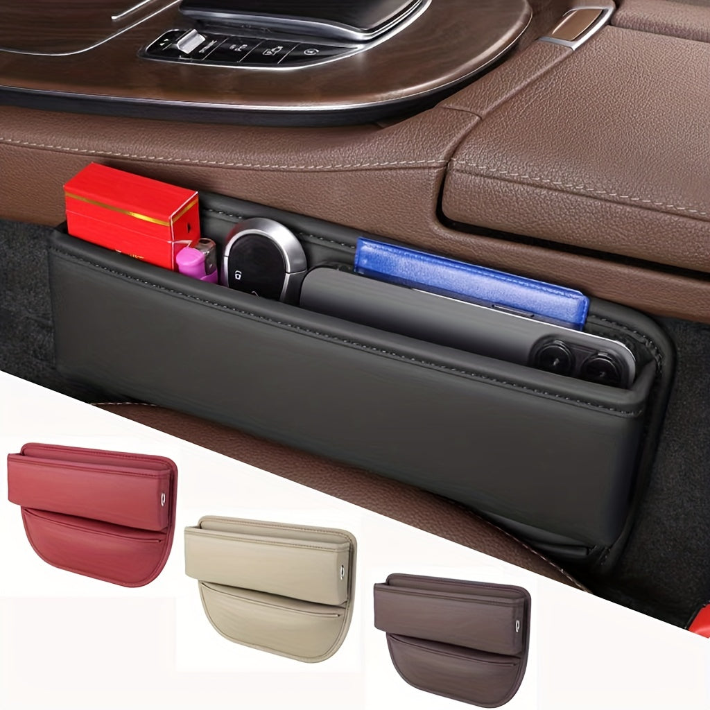 2pcs PU Leather Car Slit Storage Box Car Storage Bag