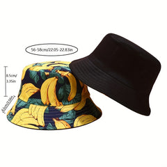 Fruit Print Cartoon Bucket Hat Reversible Basin Fisherman Cap