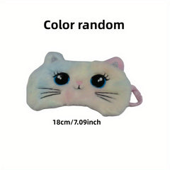 Cartoon Cat Sleep Eye Mask Plush Blackout Blindfold