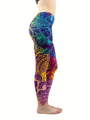 Graphic Print Skinny Leggings Casual Stretchy Leggings Women's Clothing