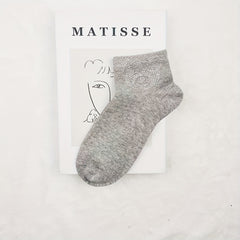5 Pairs Bear Pattern Crew Short Socks Women's Stockings & Hosiery