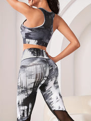 Summer Printing Crew Neck Yoga Sports Tank Top
