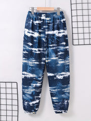 Boys Casual Elastic Waist Letter Print Long Pants