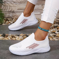 Women's Knit Slip On Sneakers Lightweight Low Top Shoes