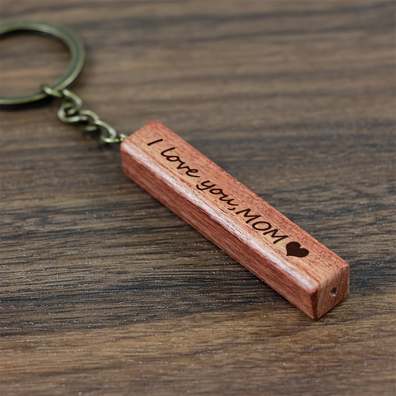 Rosewood Wooden Keychain Keyring Retro Pendant Mother's Gift