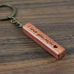 Rosewood Wooden Keychain Keyring Retro Pendant Mother's Gift