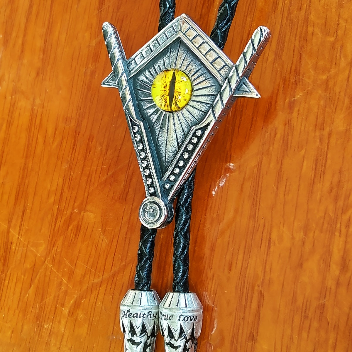 Egyptian Pyramid Skull Bolo Tie Rope Collar Titanium Steel
