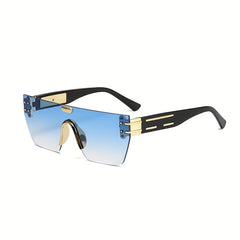 Men's Rimless One Lens Sunglasses Polarize UV Protection