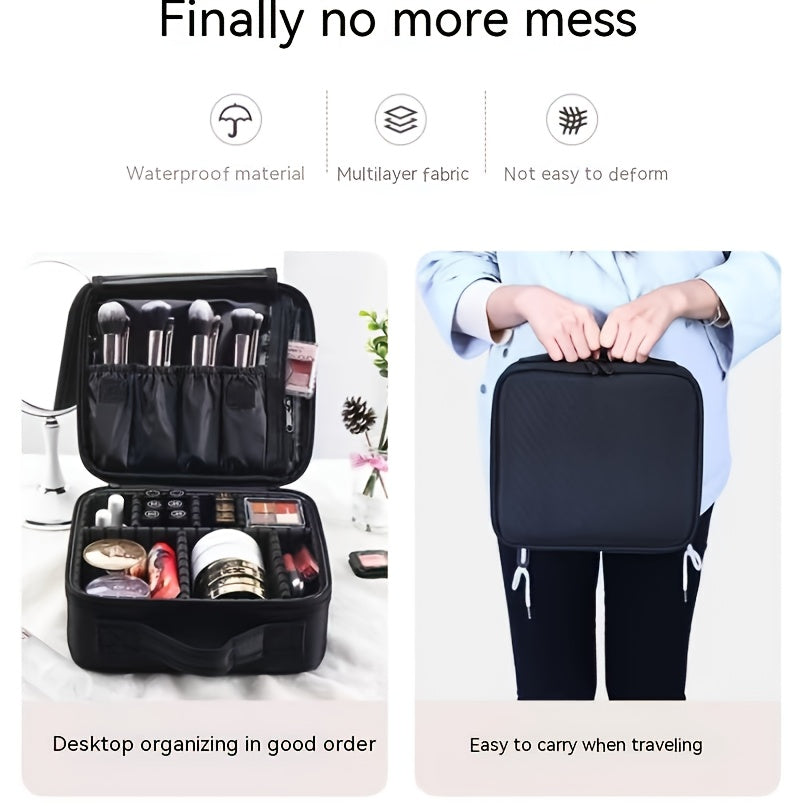 Makeup Organizer Case Professional Cosmetic Bag Storage Portable Brush Holder