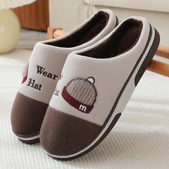 Men's Colorblock Cotton Slippers Cozy Non-slip Indoor Winter Shoes