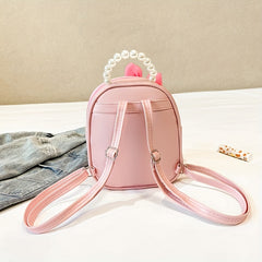 Girls' Faux Pearl Bowknot Sequin Backpack