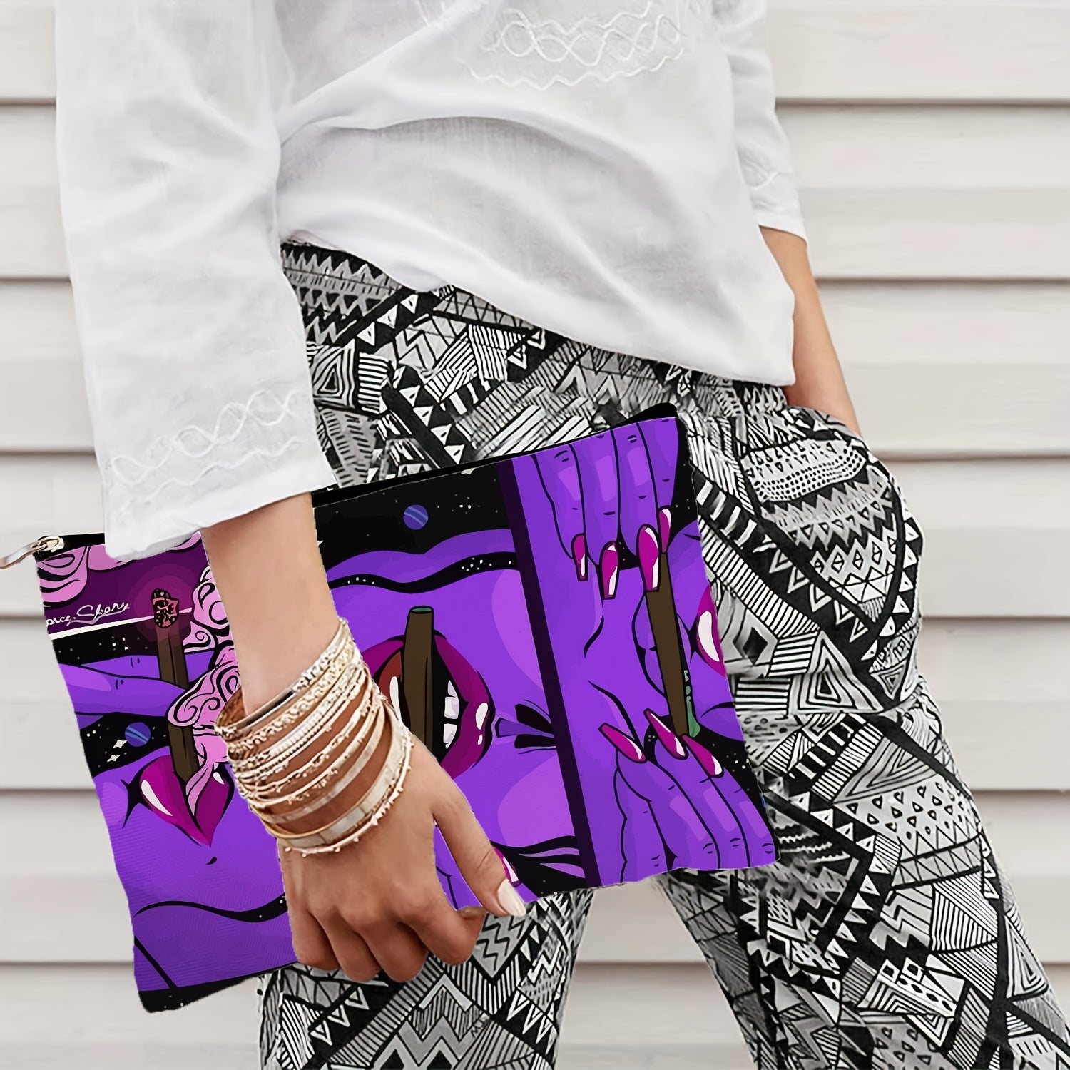 Art Pattern Print Cosmetic Bag Makeup Bags Travel Bag Birthday For Women