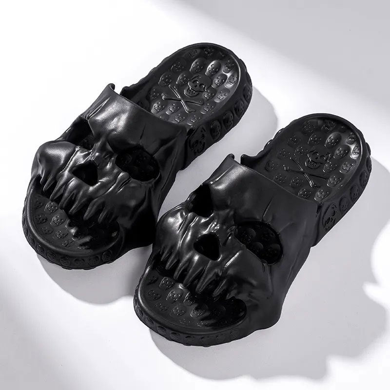 Men's Lightweight Skull Slides Casual Slippers