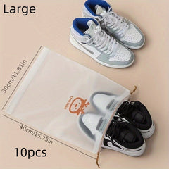 10pcs Shoe Storage Bag for Travel and Home, Dustproof Drawstring Bag