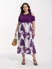 Floral Print Cold Shoulder Dress