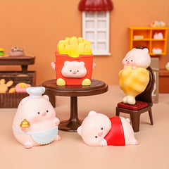 Pig Burger Restaurant Toy Ornament Desktop Decoration Doll Christmas